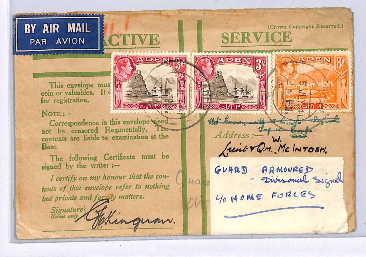 ADEN WW2 Cover *FPO.379* Honour Envelope 1941 GUARDS ARMOURED DIV Tanks WN105 - Image 4