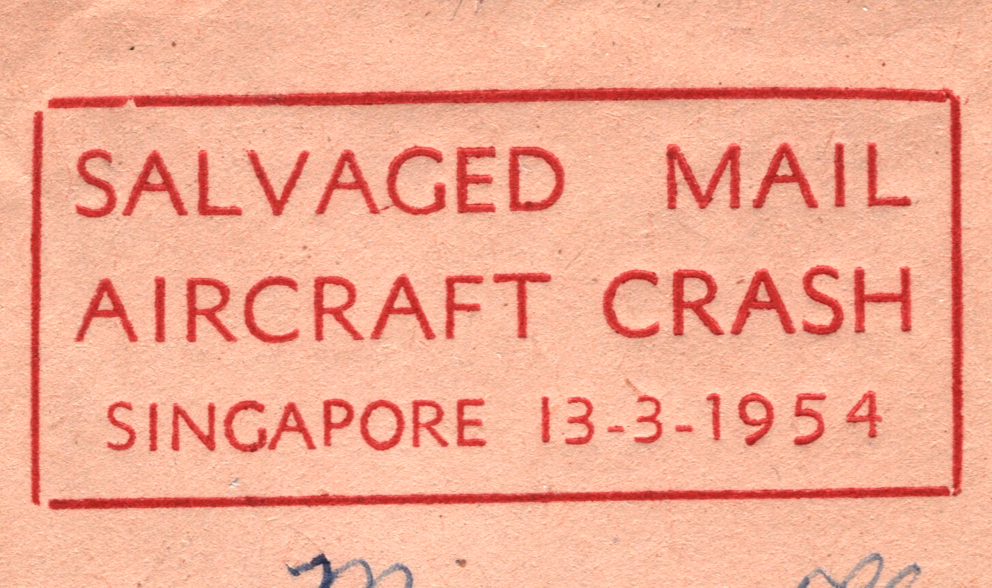 AIR CRASH MAIL Super SINGAPORE Cachet 1954 Malaya SALVAGED GB Official Cover UG5 - Image 6