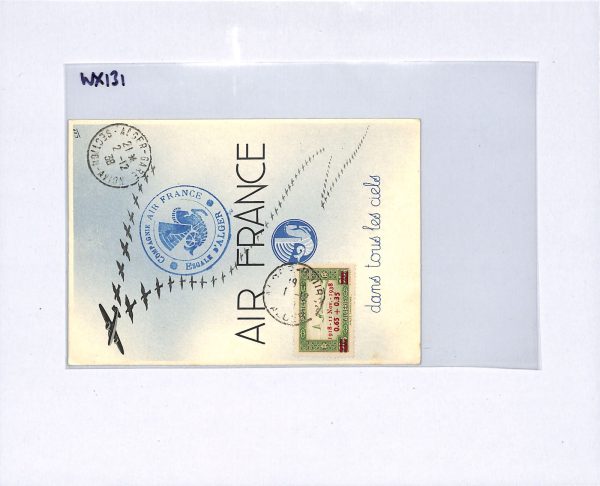 ALGERIA Aviation AIR FRANCE Art Card PEACE/*ARMISTICE ANNIVERSARY* Stamp WX131 - Image 8
