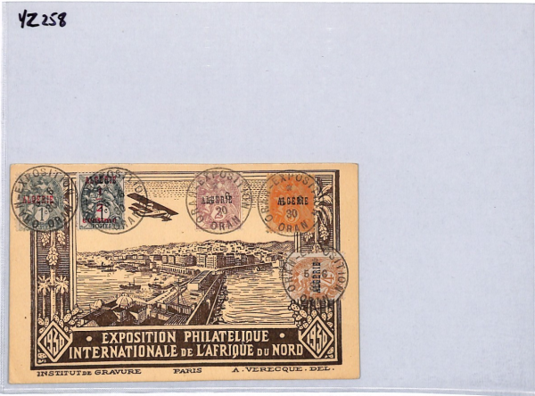 ALGERIA Postcard 1930 Africa Expo *BIPLANE* Illustrated VIEW-SIDE FRANKING YZ258 - Image 11