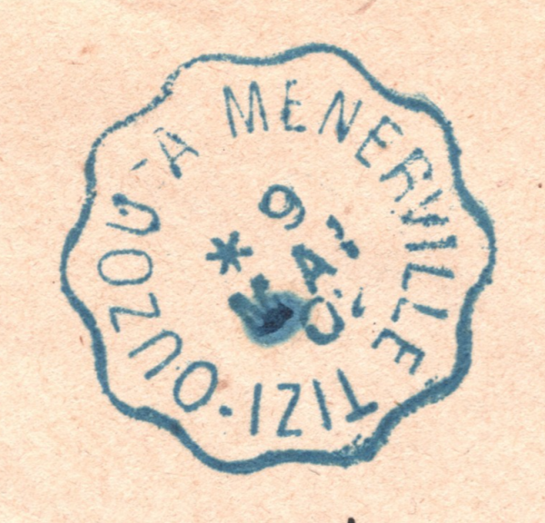 ALGERIA RAILWAY Cover Super *TIZI-OUZOU MENERVILLE* BlueCONVOYEUR 1902 CDS WX133 - Image 6