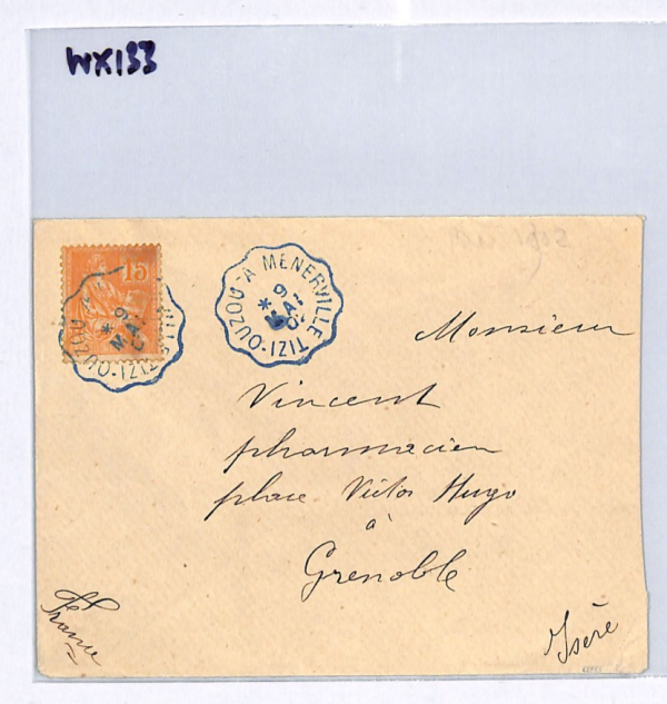 ALGERIA RAILWAY Cover Super *TIZI-OUZOU MENERVILLE* BlueCONVOYEUR 1902 CDS WX133 - Image 8