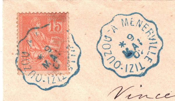 ALGERIA RAILWAY Cover Super *TIZI-OUZOU MENERVILLE* BlueCONVOYEUR 1902 CDS WX133 - Image 10