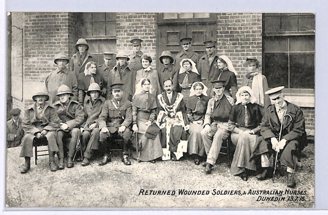 ANZAC WW1 NEW ZEALAND FORCES Postcard Wounded Soldiers Aus Nurses 1915 WN190 - Image 3