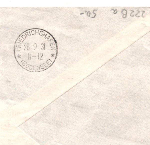 ARGENTINA Cover ZEPPELIN Blue *TRIANGULAR CACHET* First Flight Air Mail MA1702 - Image 5