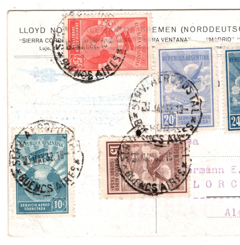 ARGENTINA GRAF ZEPPELIN Air Mail CONDOR Air Mail NDL SHIP Card 1932 Lorch KZ37 - Image 4