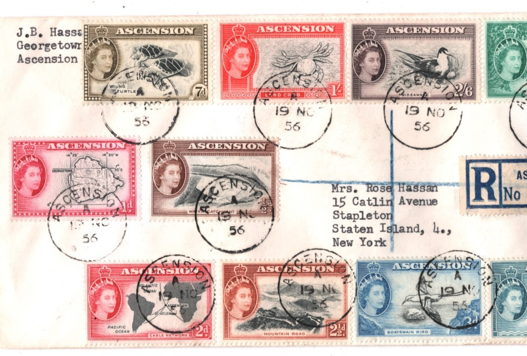 ASCENSION 1956 FDC QEII Pictorial Full Set{13} Reg First Day Cover BIRDS KT132 - Image 4