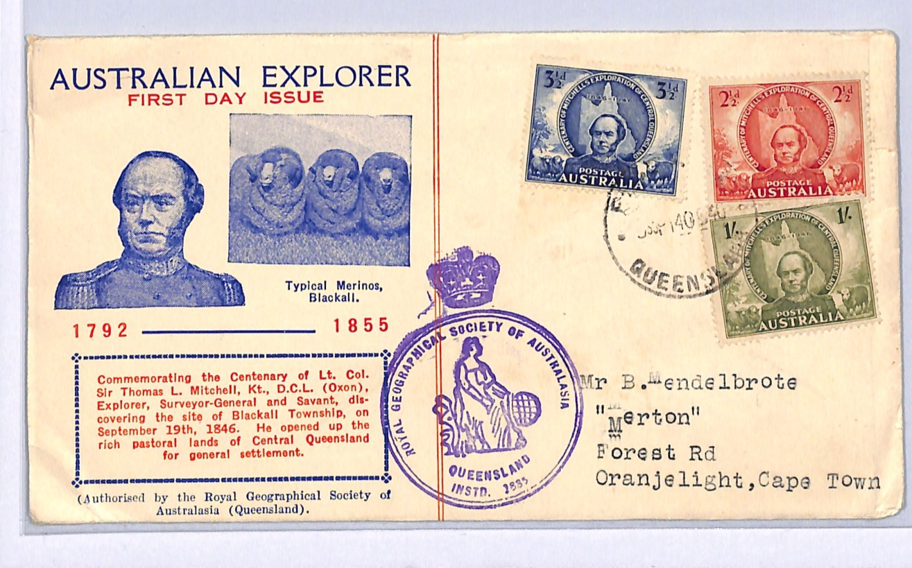AUSTRALIA 1946 FDC Illustrated MITCHELL First Day *ROYAL SOCIETY* Cachet WM306 - Image 3
