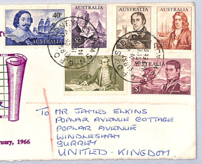AUSTRALIA 1966 FDC Illustrated NAVIGATORS SET First Day Cover HIGH VALUES ZK177 - Image 6