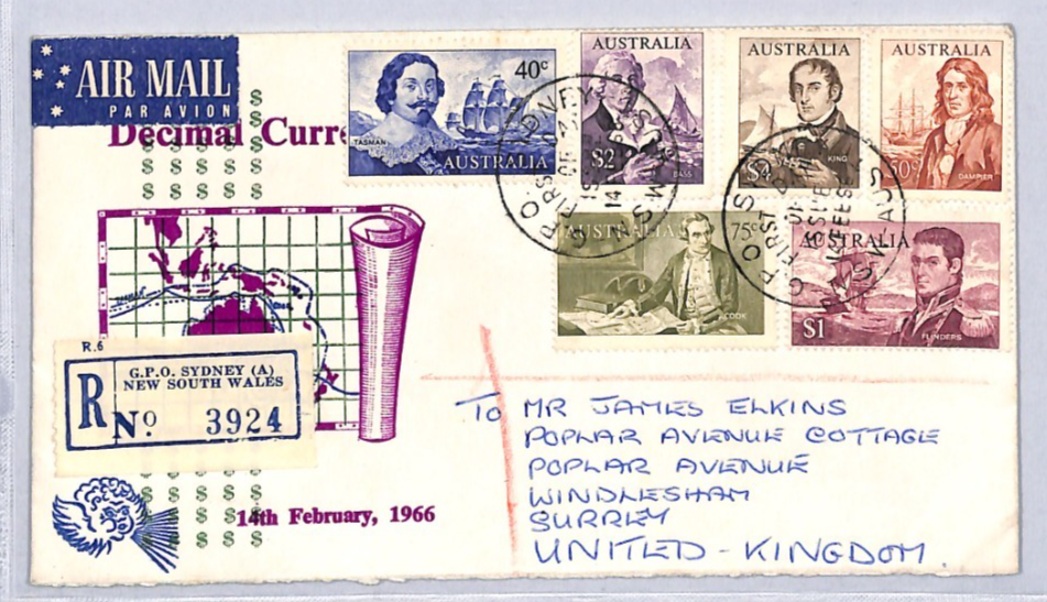 AUSTRALIA 1966 FDC Illustrated NAVIGATORS SET First Day Cover HIGH VALUES ZK177