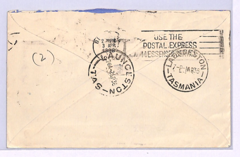 AUSTRALIA Air 1936 *HAND-ILLUSTRATED* Cover BASS STRAIT TELEPHONE Tasmania XA282 - Image 5