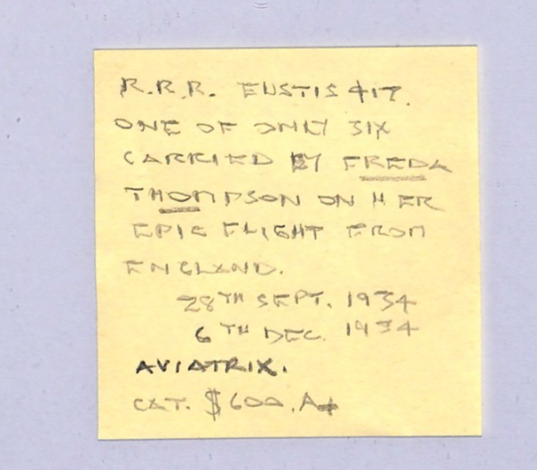 AUSTRALIA Air Mail 1934 Cover SIGNED Pilot *FREDA THOMPSON* Aviatrix RARE WT54 - Image 6