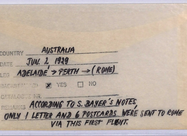 AUSTRALIA Card 1929 FIRST TRANSCONTINENTAL FLIGHT Air Mail ITALY Bayer Rare WT51 - Image 5
