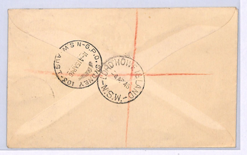 AUSTRALIA Card *LORD HOWE ISLAND* NSW Registered Sydney 1946 {samwells}XK318 - Image 4