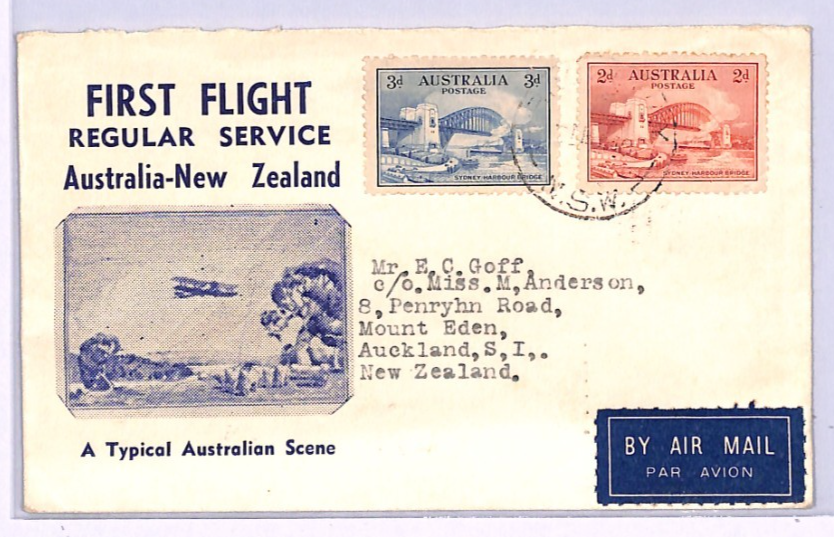 AUSTRALIA Cover SYDNEY HARBOUR BRIDGE 2d 3d (1932) Air NZ 1940 ILLUSTRATED XA284 - Image 6
