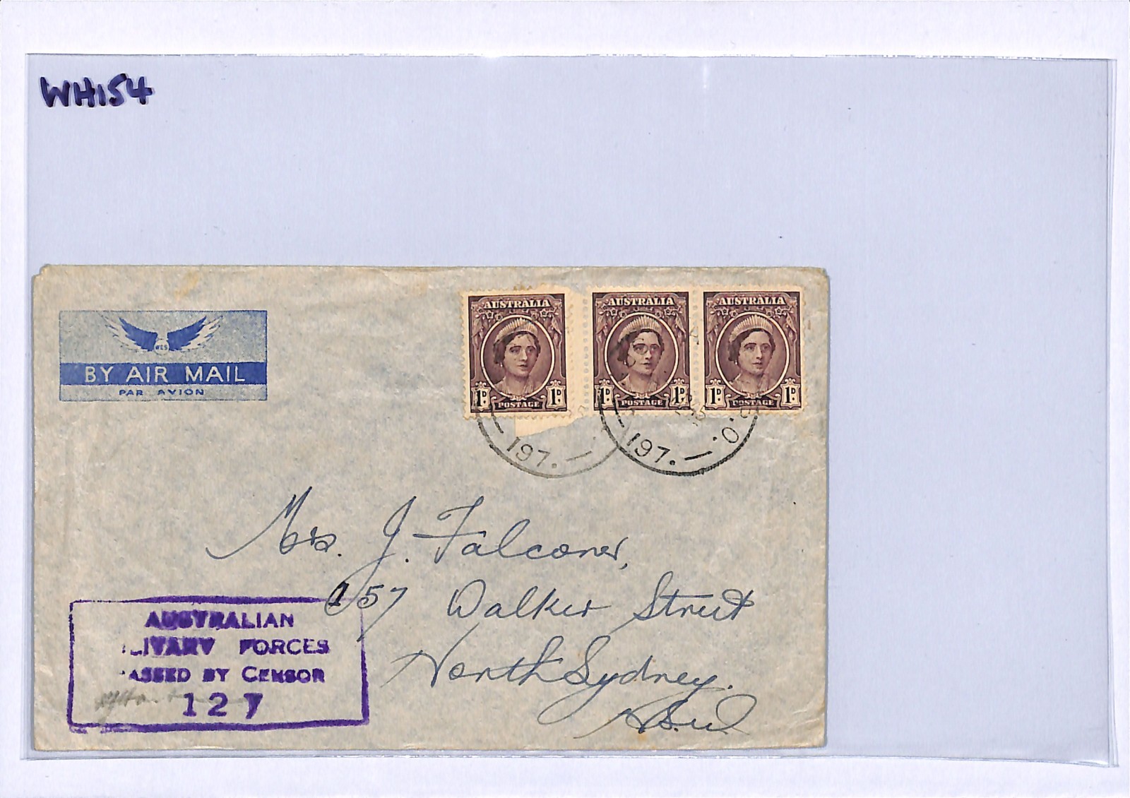 AUSTRALIA FORCES WW2 Cover *DUTCH NEW GUINEA* (Hollandia)? 1945 Sydney WH154 - Image 6
