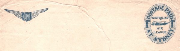 AUSTRALIA Postal Stationery AIR LEAGUE 1d Paid Die Cover Front Brisbane YN211 - Image 3