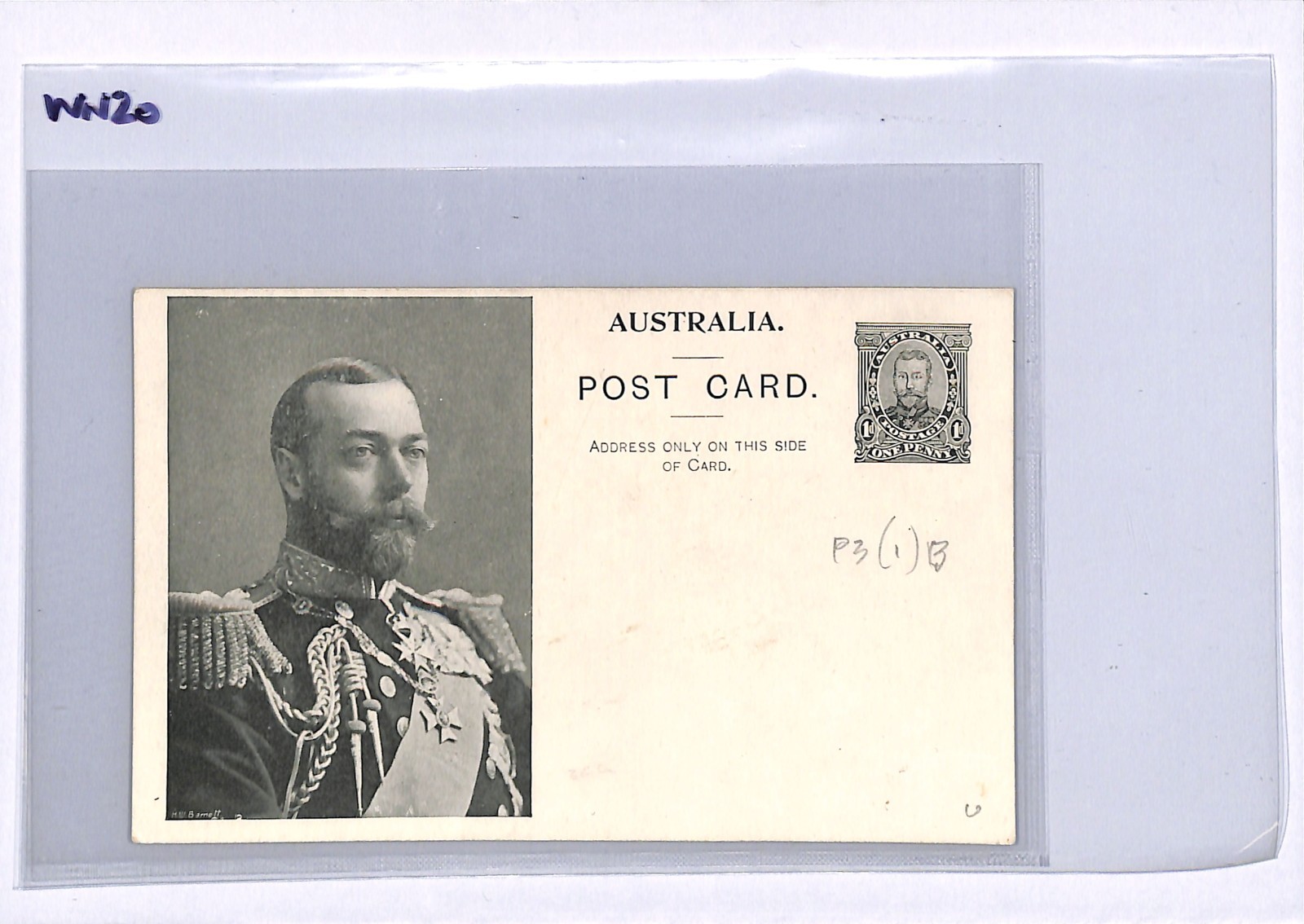 AUSTRALIA Stationery KGV CORONATION 1d Black KING Card 1911 Unused ROYALTY WN20 - Image 6