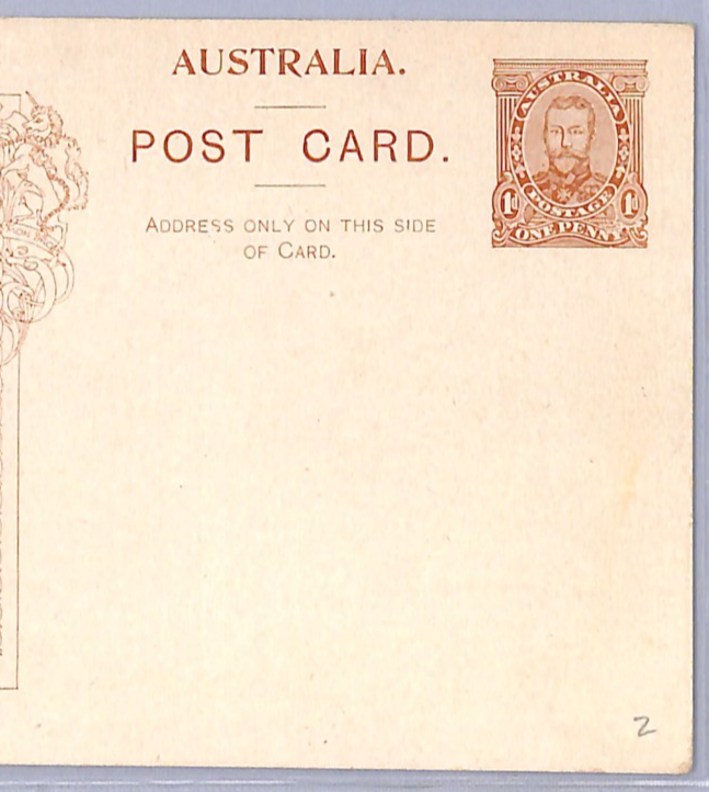 AUSTRALIA Stationery KGV CORONATION 1d Brown KING Card 1911 Unused ROYALTY WN25 - Image 4