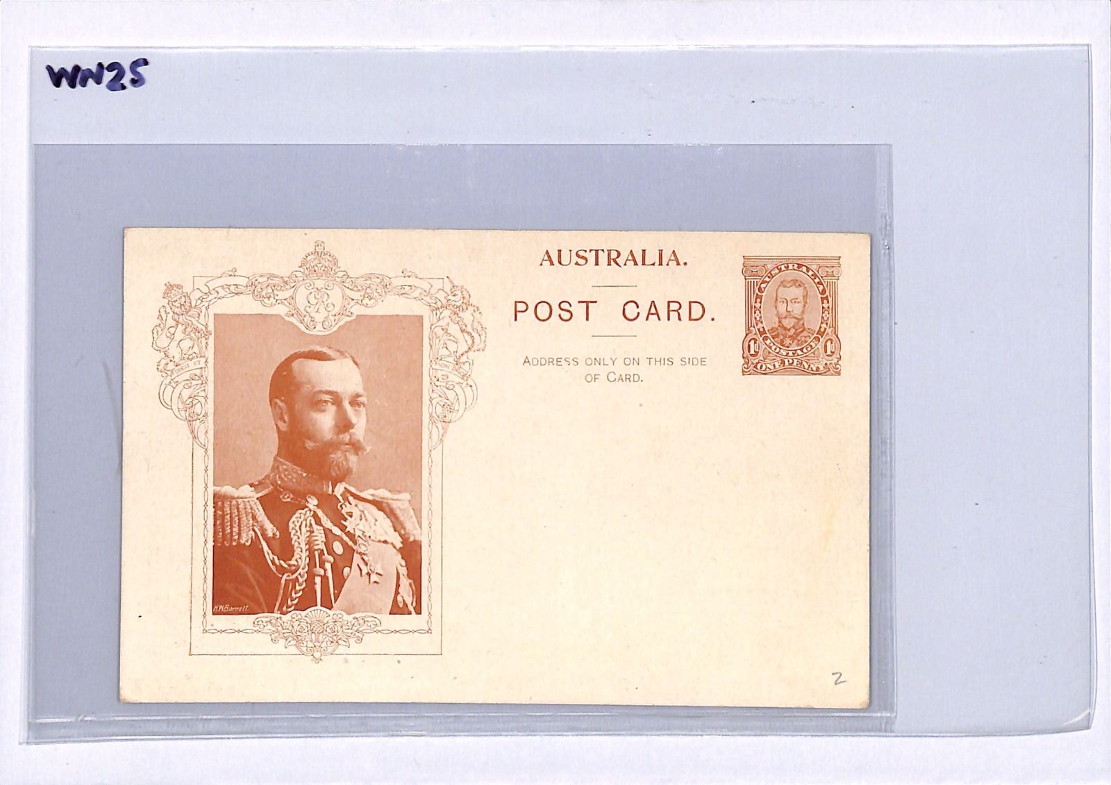 AUSTRALIA Stationery KGV CORONATION 1d Brown KING Card 1911 Unused ROYALTY WN25 - Image 6