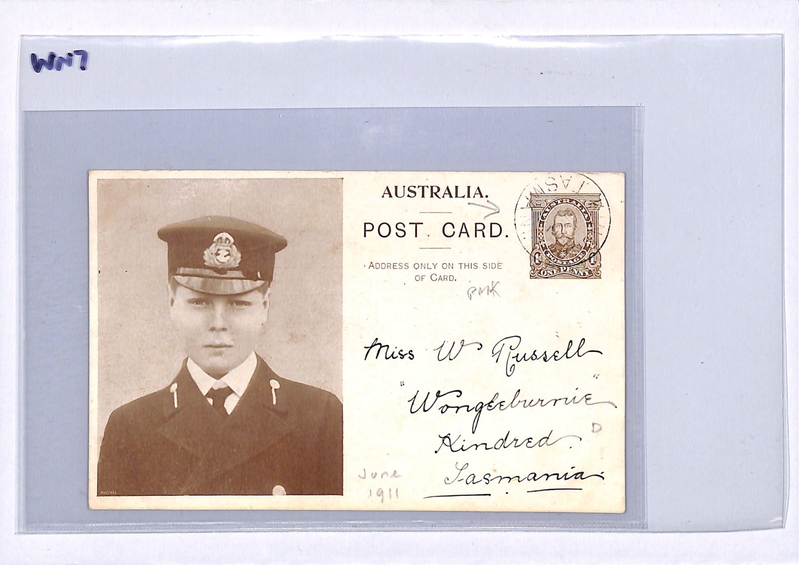 AUSTRALIA Stationery KGV CORONATION 1d (KEVIII) Card Used 1911 *TASMANIA*CDS WN7 - Image 6