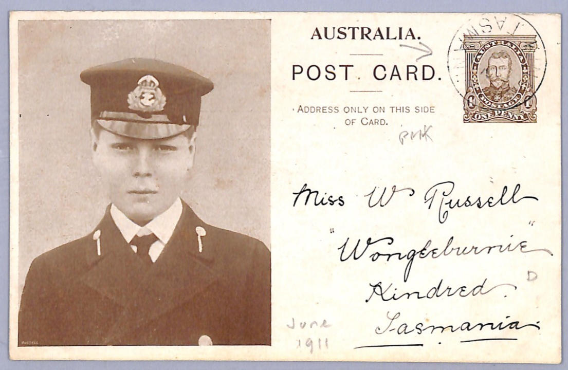 AUSTRALIA Stationery KGV CORONATION 1d (KEVIII) Card Used 1911 *TASMANIA*CDS WN7