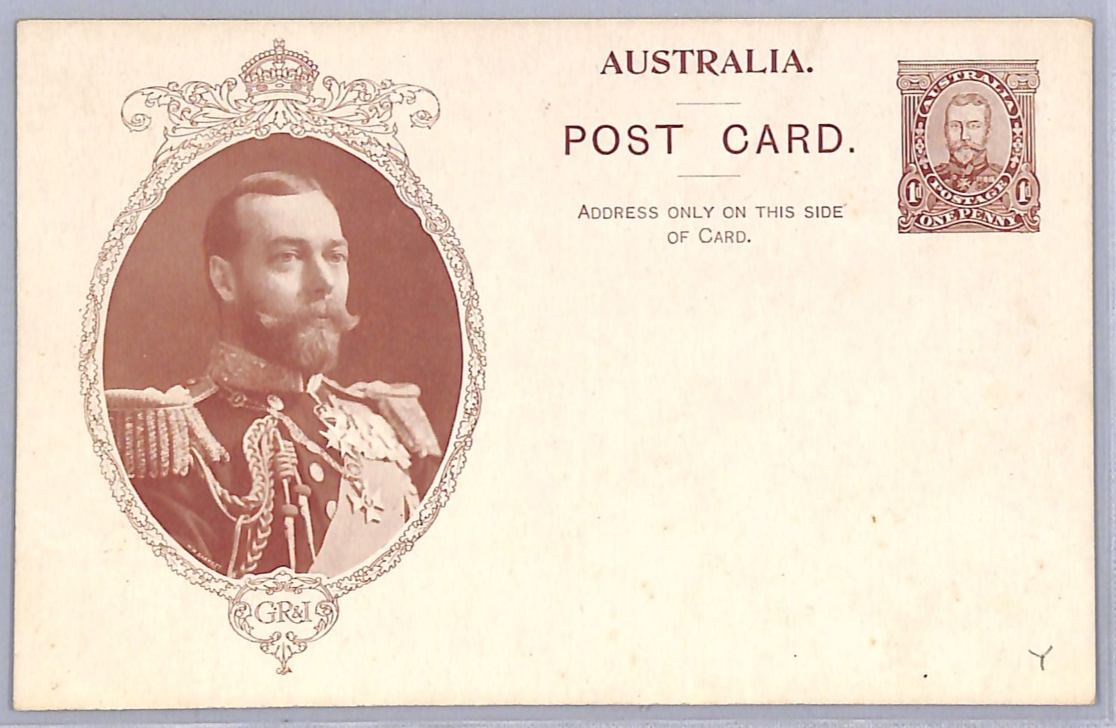 AUSTRALIA Stationery KGV CORONATION 1d Sepia KING Card 1911 Unused ROYALTY WN24 - Image 5