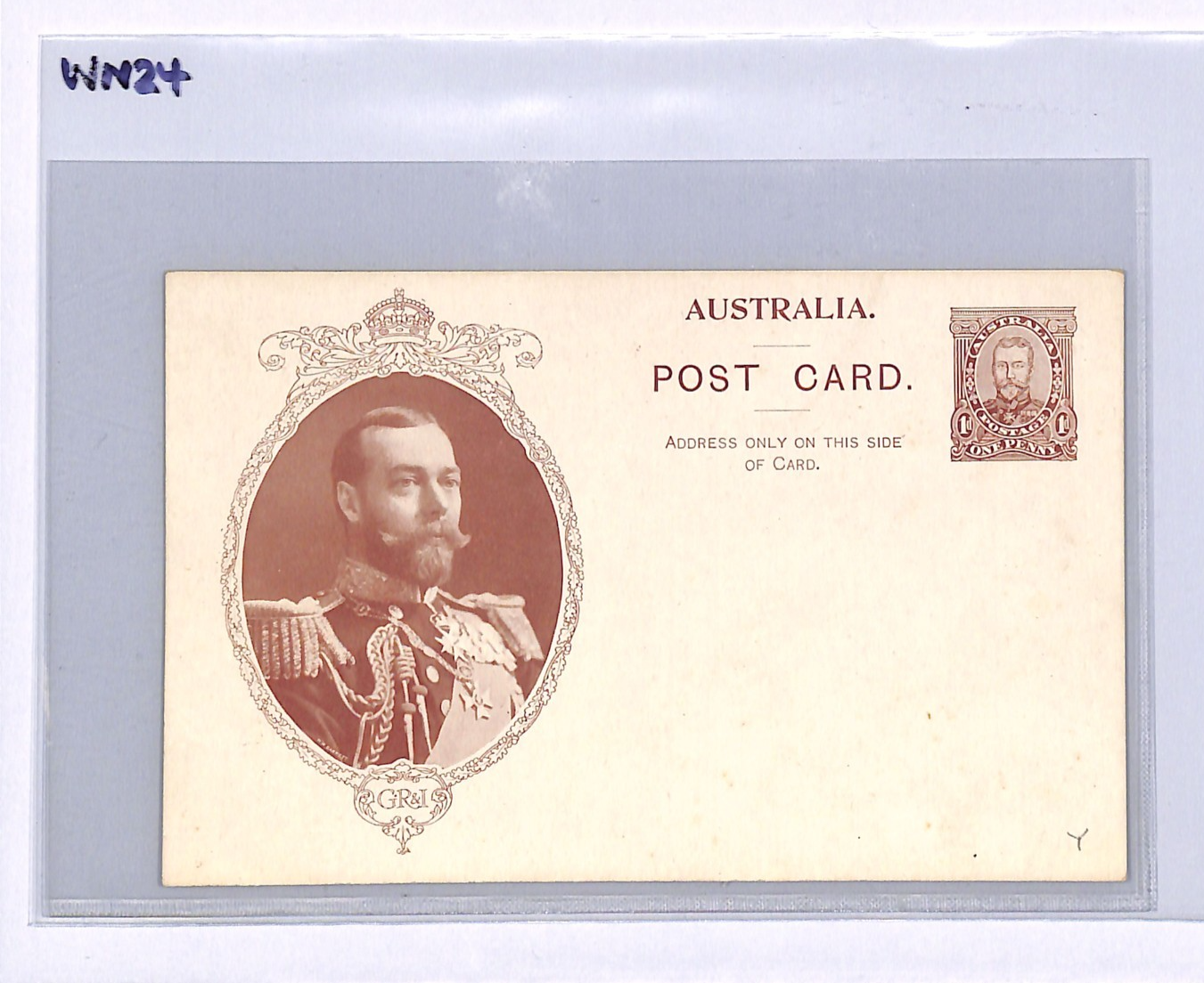 AUSTRALIA Stationery KGV CORONATION 1d Sepia KING Card 1911 Unused ROYALTY WN24 - Image 7