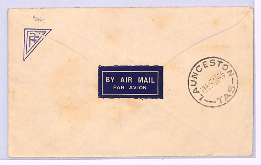 AUSTRALIA Tasmania Internal Air 1935 Cover KGV Sideface Pairs 3d STURT XA285 - Image 5