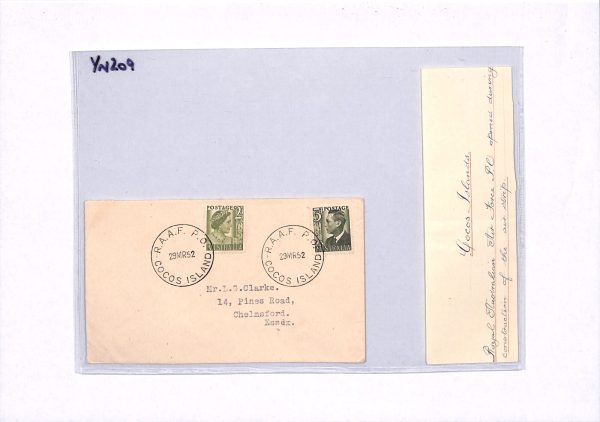 AUSTRALIA USED COCOS ISLANDS Cover 1952 *RAAF PO* CDS Air Force Runway YN209 - Image 10