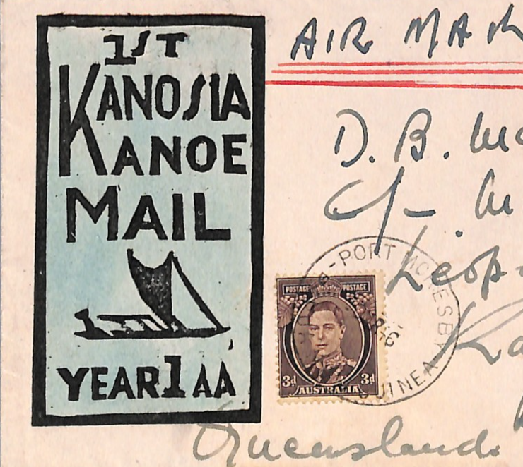 AUSTRALIA Used NEW GUINEA Cover *KANOSIA KANOE MAIL* 1946 Moresby Brisbane WH150 - Image 4