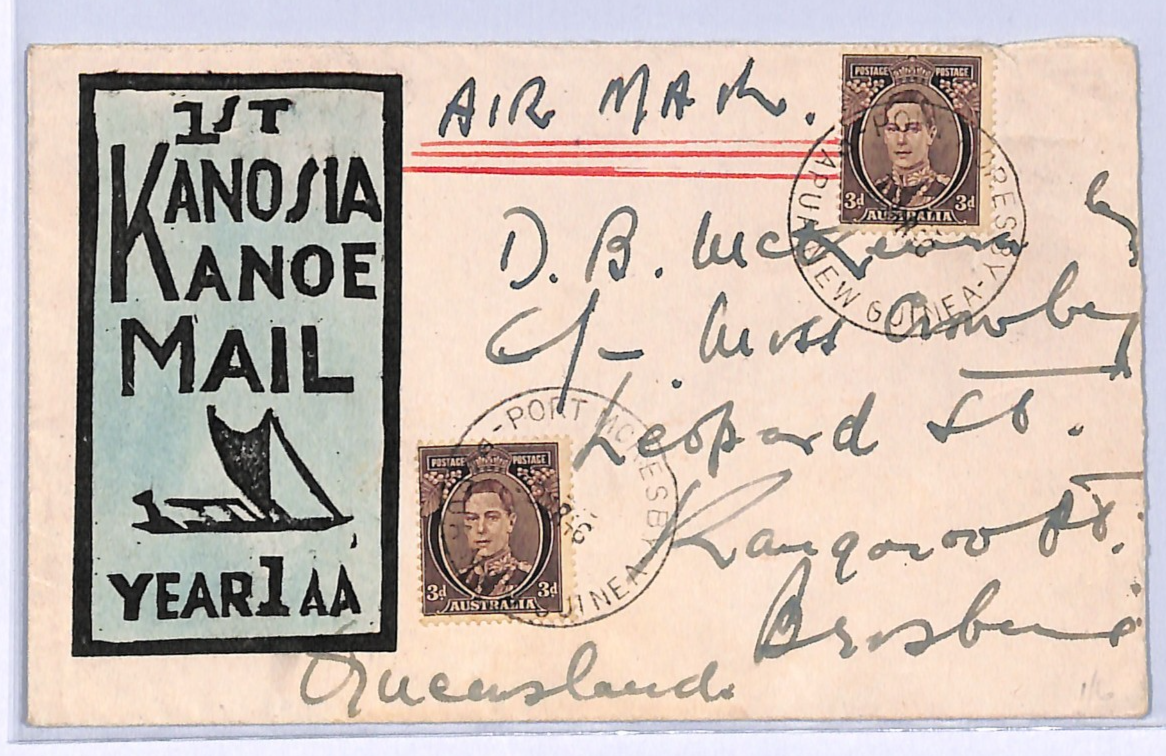 AUSTRALIA Used NEW GUINEA Cover *KANOSIA KANOE MAIL* 1946 Moresby Brisbane WH150 - Image 6