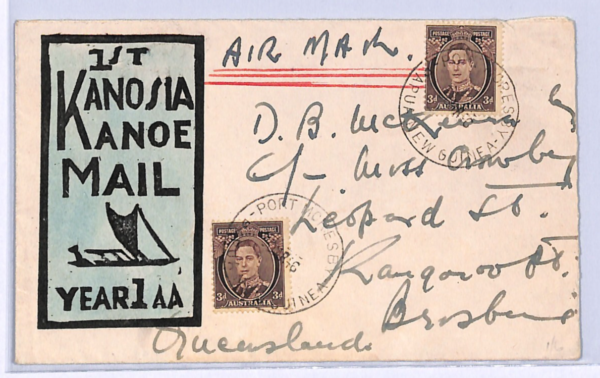 AUSTRALIA Used NEW GUINEA Cover *KANOSIA KANOE MAIL* 1946 Moresby Brisbane WH150