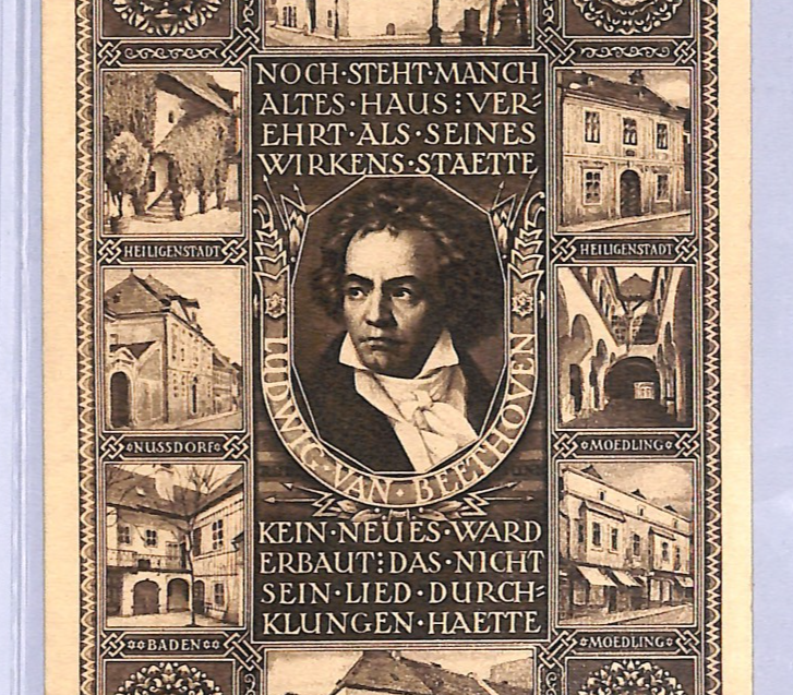 AUSTRIA Air 1927 Stationery *BEETHOVEN* Card FIRST FLIGHT Salzburg {Joffe}VT32 - Image 2