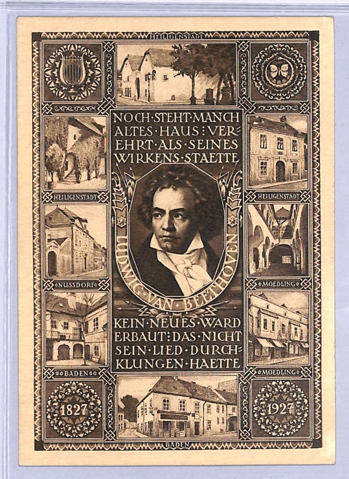 AUSTRIA Air 1927 Stationery *BEETHOVEN* Card FIRST FLIGHT Salzburg {Joffe}VT32 - Image 4