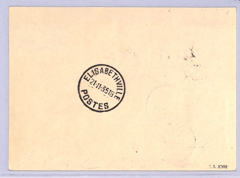 AUSTRIA Air 1935 Card FIRST FLIGHT BELGIUM CONGO Elisabethville {Joffe}WT147 - Image 3