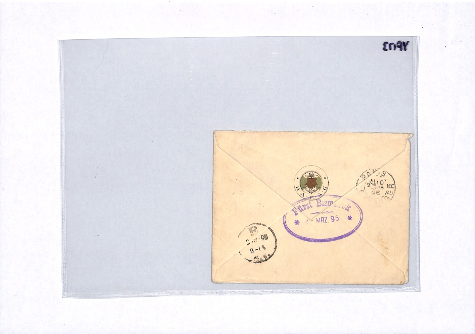 AUSTRIA TRANSATLANTIC Cover 1896 *HAPAG* ILLUSTRATED Ships NYC via Paris YF173 - Image 13