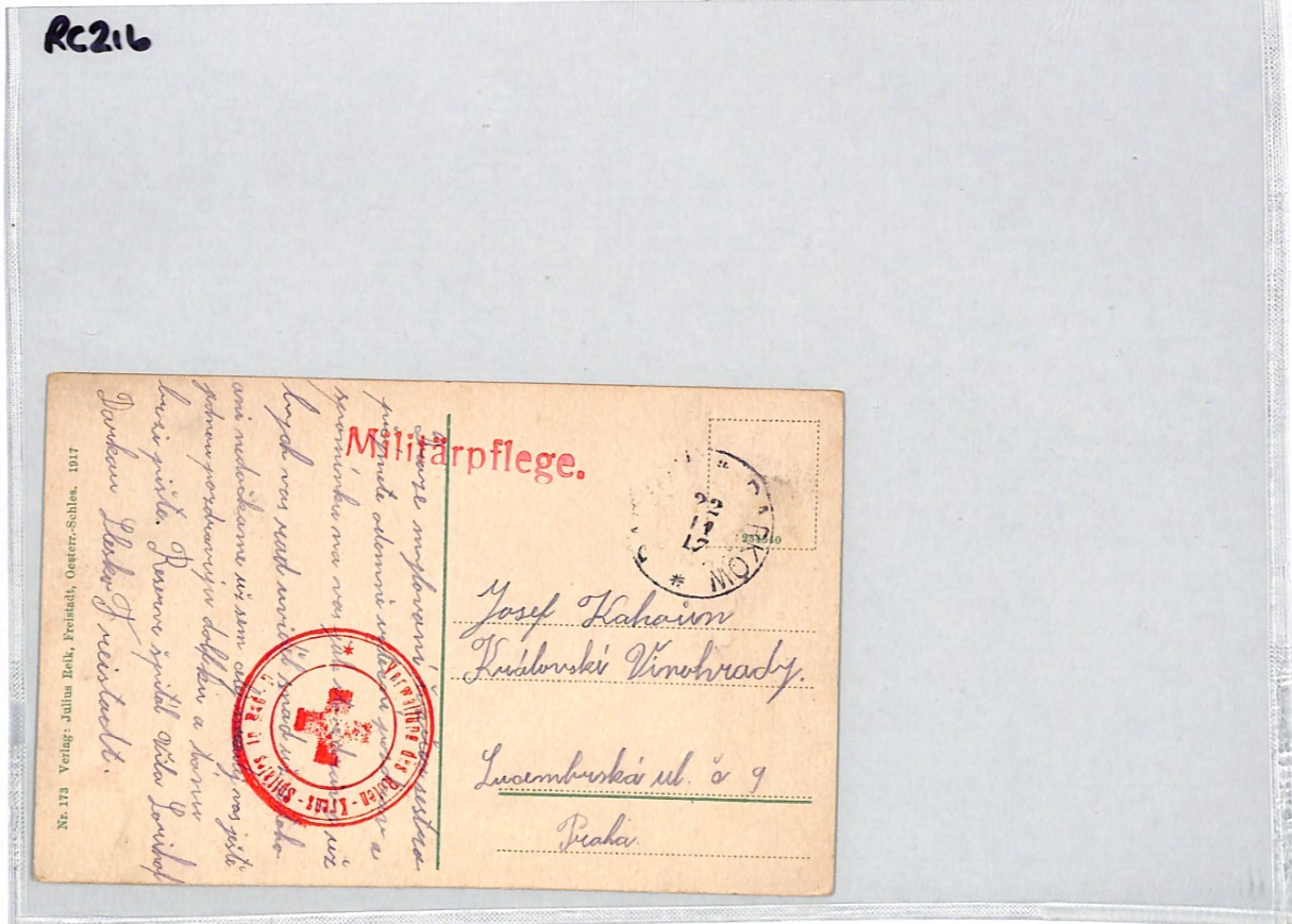 AUSTRIA WW1 Military *Militarpflege* Cachet RED CROSS Cover 1917 Prague RC216 - Image 11