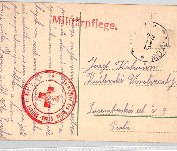 AUSTRIA WW1 Military *Militarpflege* Cachet RED CROSS Cover 1917 Prague RC216
