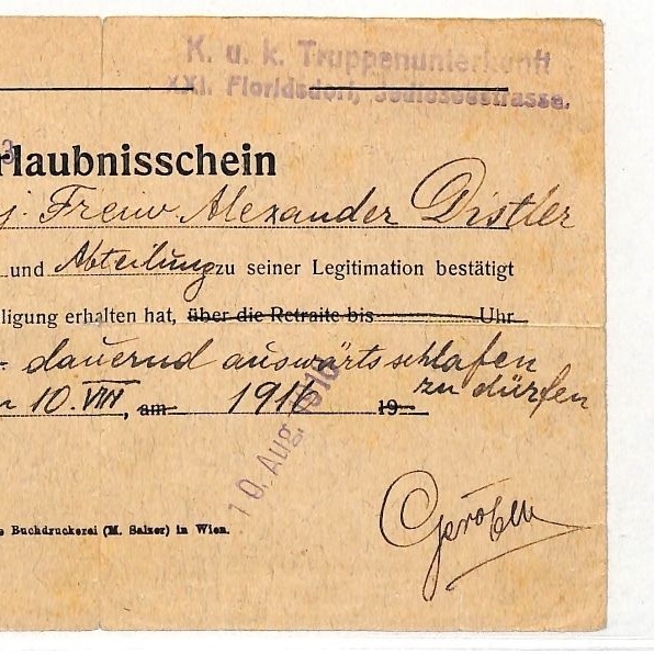 AUSTRIA WW1 Pass Card JEWISH MILITARY DOCTOR *Distler* 1916 Erlaubnisschein AT58 - Image 4