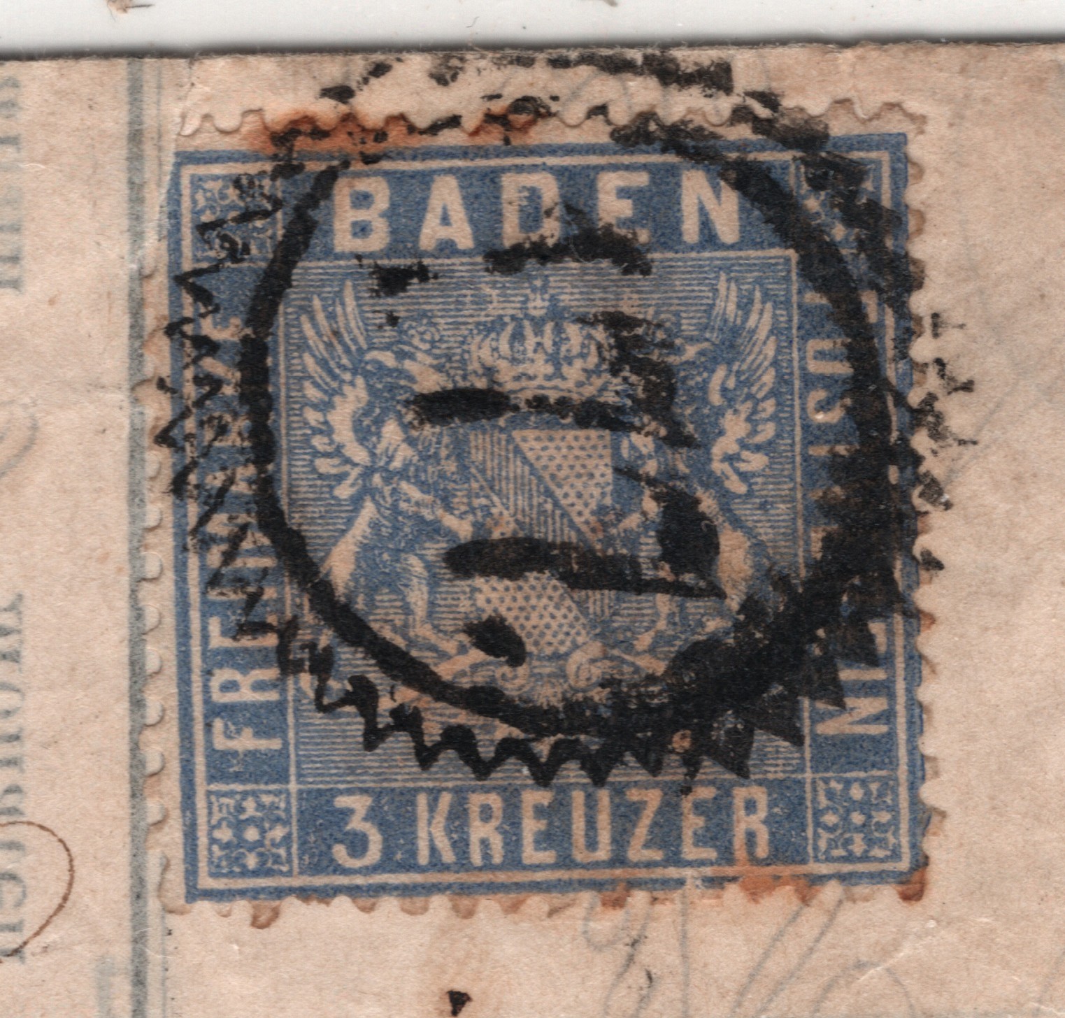 BADEN Classic 1kr Black 3kr *177* KARLSRUHE STADTPOST Cover Germany States WK163 - Image 14