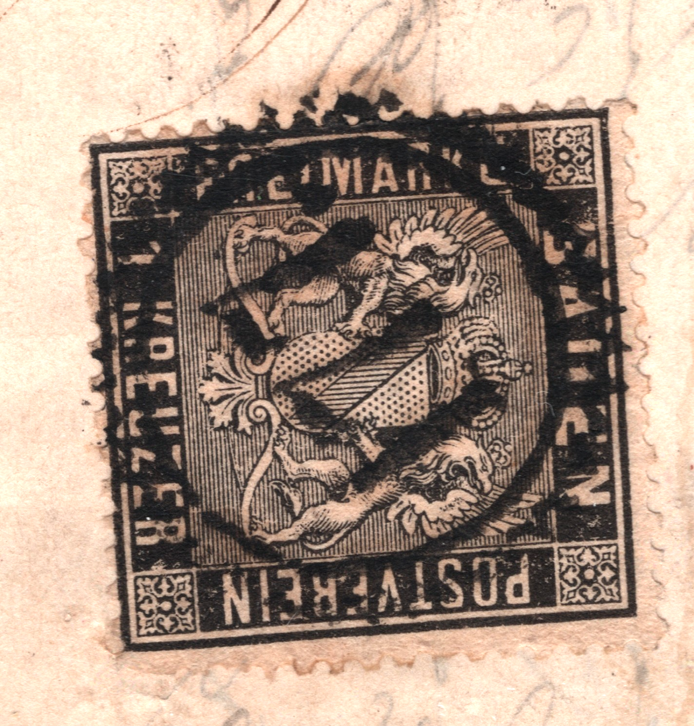 BADEN Classic 1kr Black 3kr *177* KARLSRUHE STADTPOST Cover Germany States WK163 - Image 3