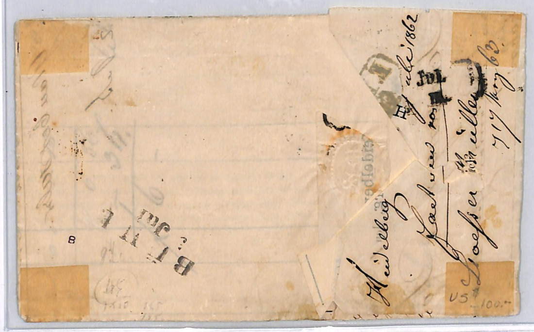 BADEN Classic 1kr Black 3kr *177* KARLSRUHE STADTPOST Cover Germany States WK163 - Image 6