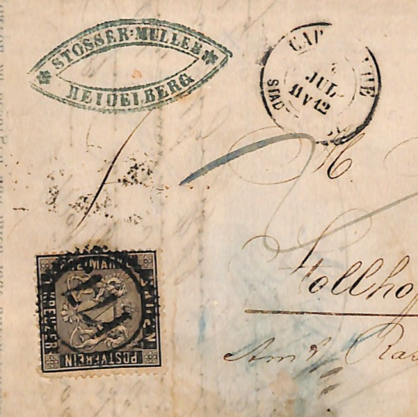 BADEN Classic 1kr Black 3kr *177* KARLSRUHE STADTPOST Cover Germany States WK163 - Image 8
