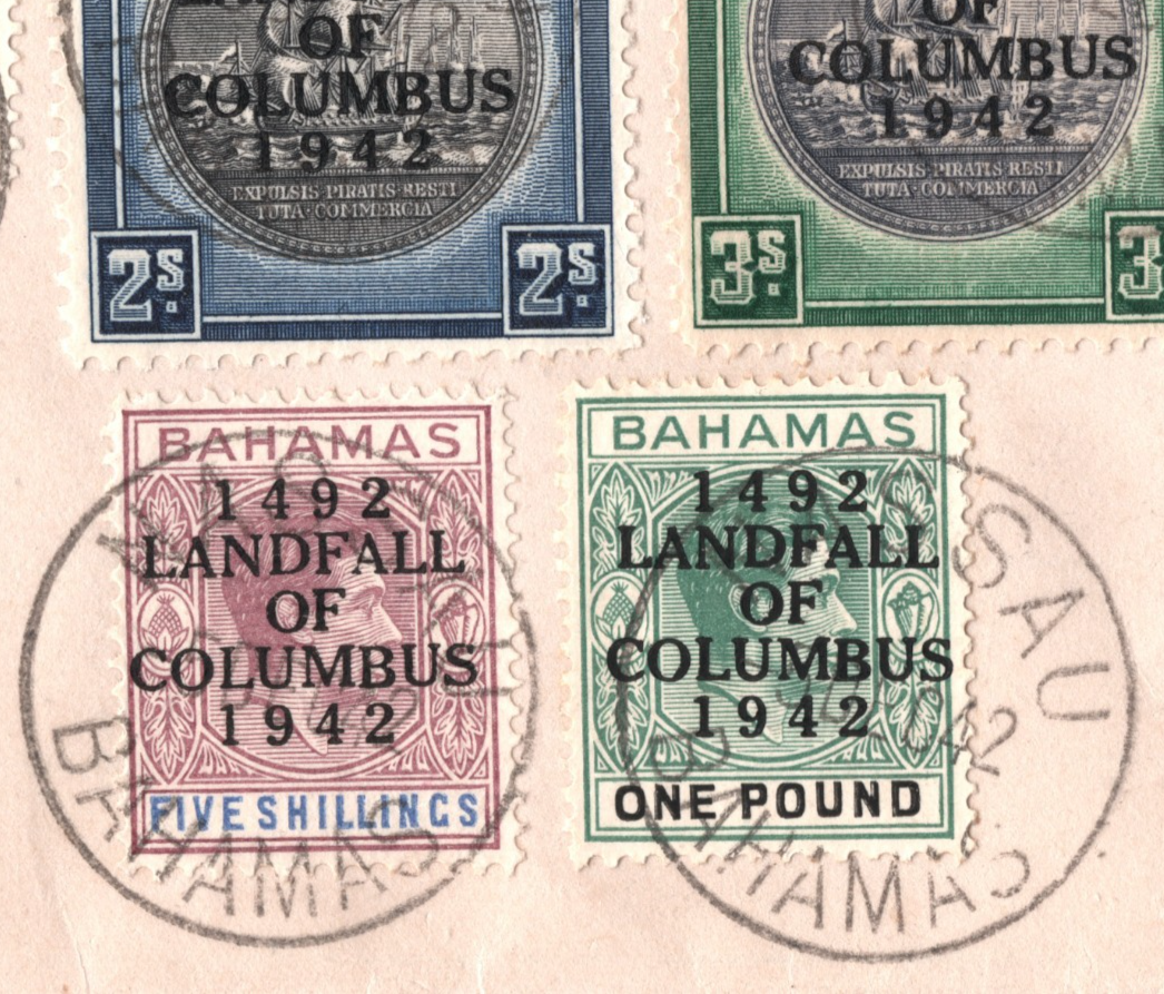 BAHAMAS KGVI £1 High Value 1942 Cover *1492 LANDFALL OF COLUMBUS* Set{14} KT130 - Image 7