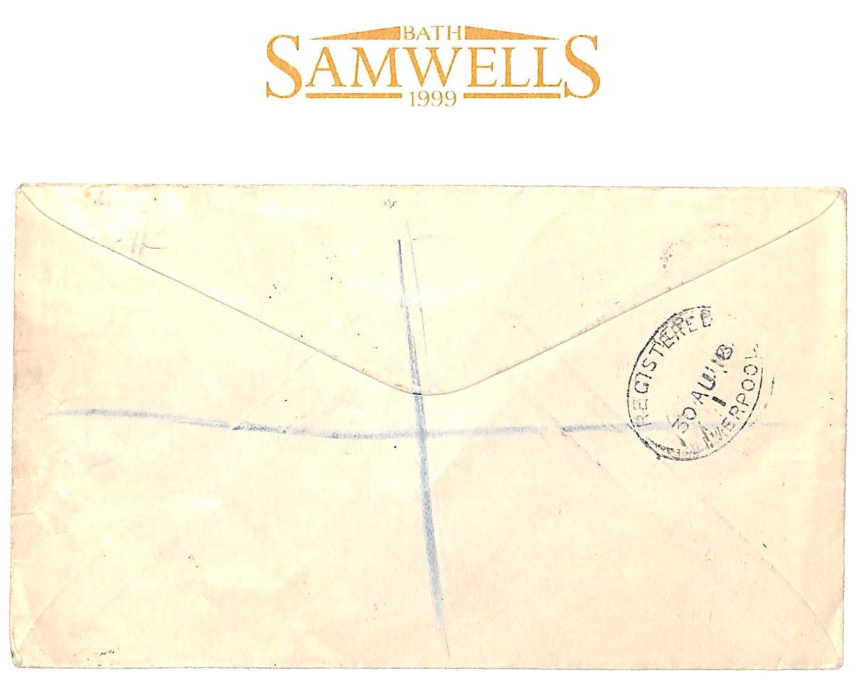 BAHAMAS *WAR TAX* WW1 Cover Nassau Reg Multiple Franking Liverpool 1918 MS2940 - Image 4