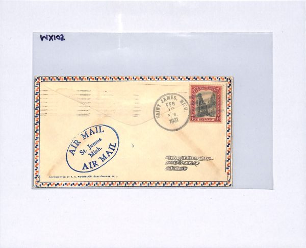 BAHAMAS/USA Mixed Franking Air Mail Cover St James MI Lakehurst 1931 WX102 - Image 6