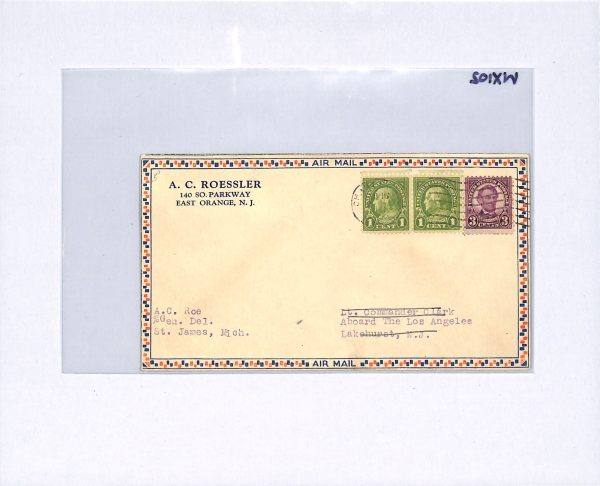 BAHAMAS/USA Mixed Franking Air Mail Cover St James MI Lakehurst 1931 WX102 - Image 7