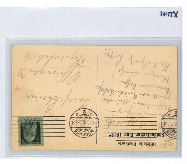 BAVARIA Germany AVIATION Air Mail Postcard 1912 *SÜDDEUTSCHER FLUG* Munich XT141 - Image 12