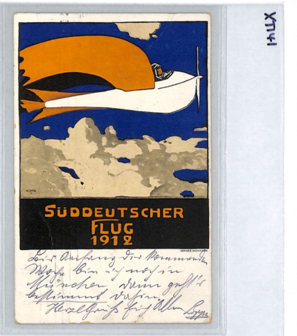 BAVARIA Germany AVIATION Air Mail Postcard 1912 *SÜDDEUTSCHER FLUG* Munich XT141 - Image 9